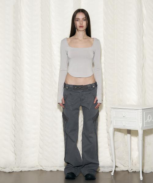 Camilla Side Pocket Pants  (Grey)