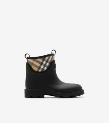 러버 마쉬 스탬프 로우 부츠 (블랙) - 여성 | 공식 Burberry®