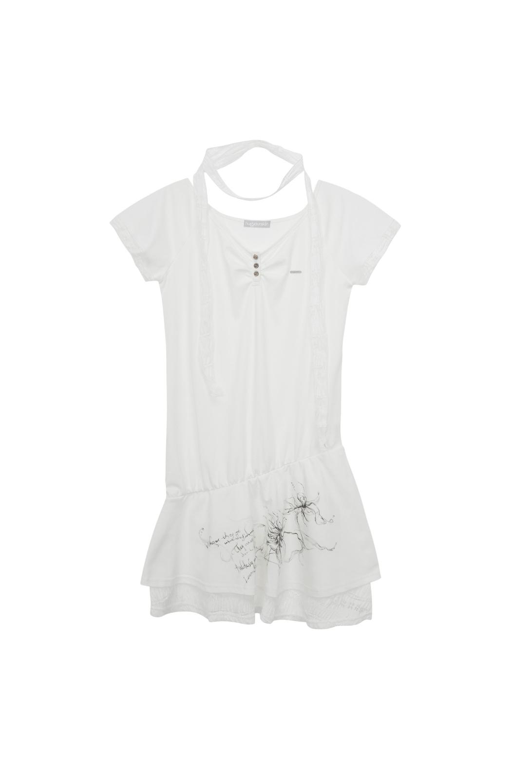 Fairy henry neck dress (white)