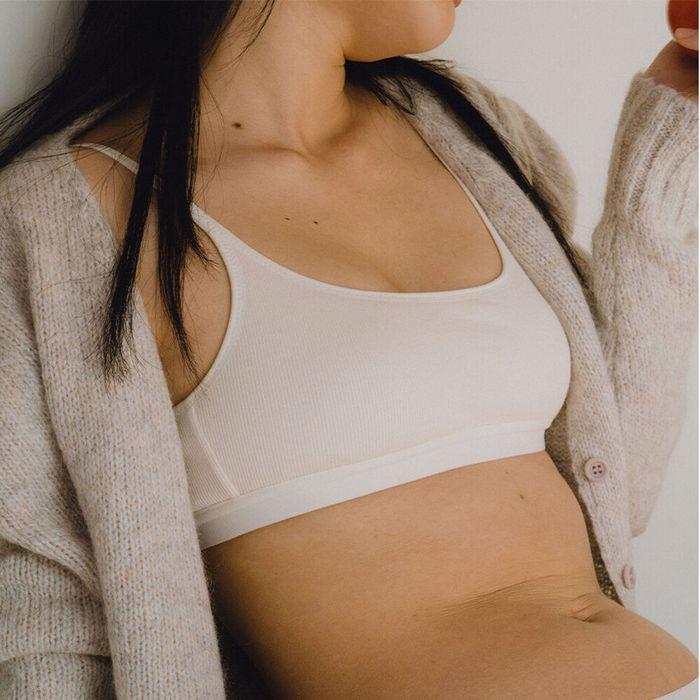 Square ribbed modal bra in cream (스퀘어 리브드 모달 브라렛 크림)