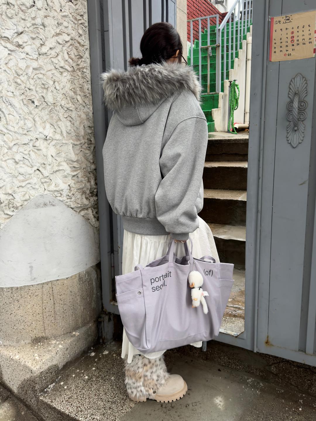 페이크 라쿤 퍼 양털안감 패딩 2colors