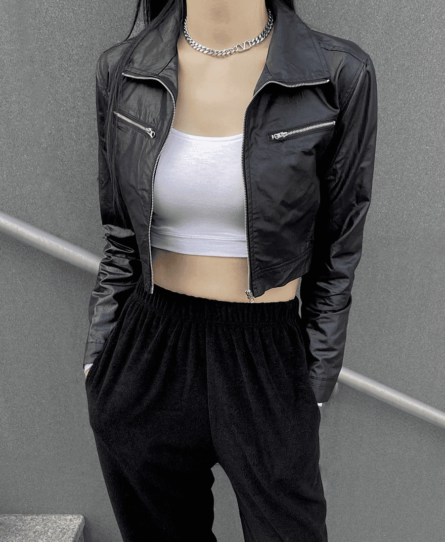 카이 지퍼 크롭 점퍼