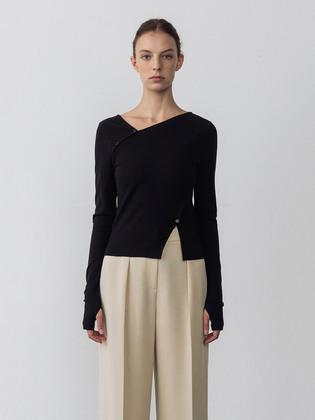 [단독] Unbalanced Cut-out Top (4 colors)