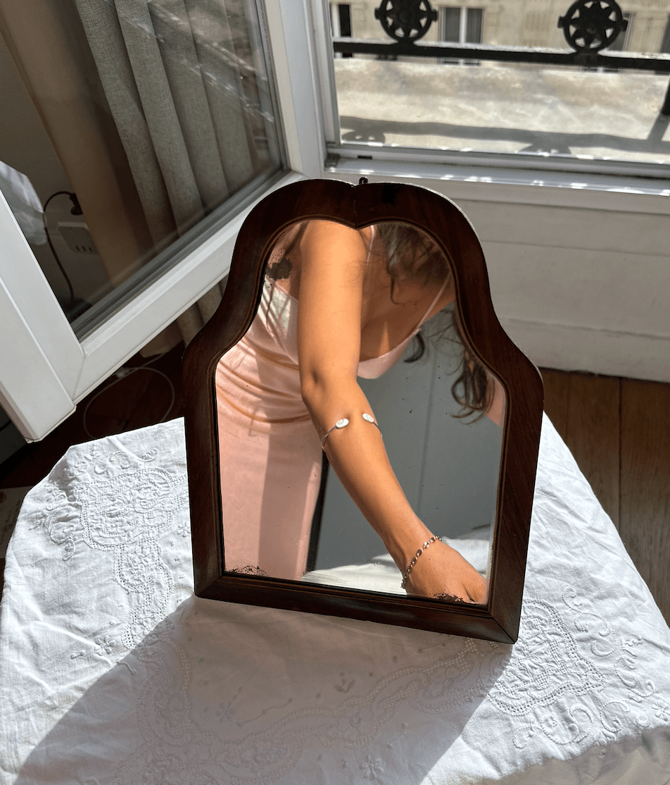 1940 Antique Wooden Mirror