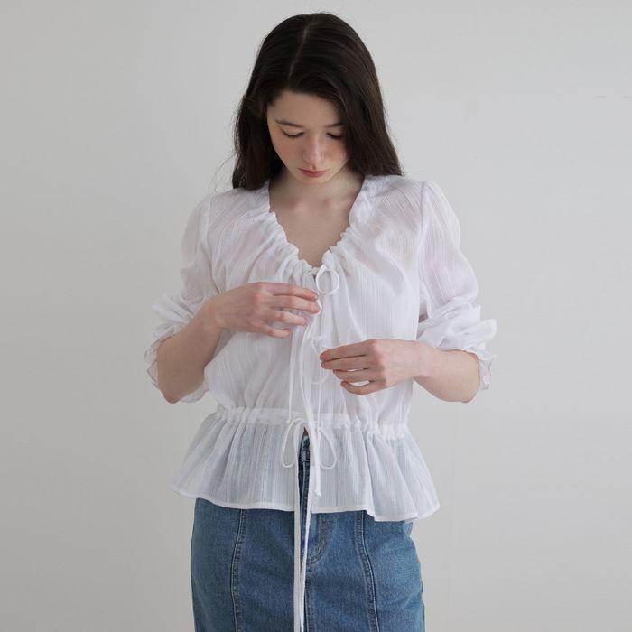[35차]THREE RIBBON BLOUSE(IV)