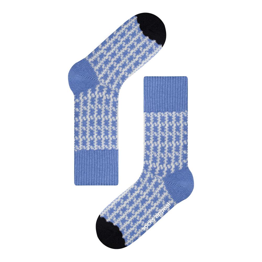 wool grandma check royal blue