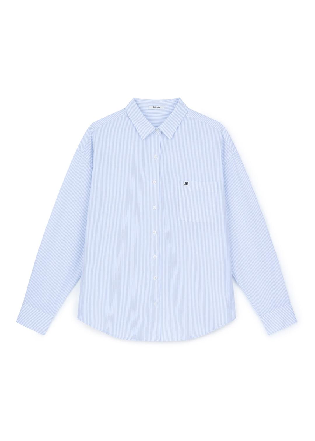 오버핏 스트라이프 셔츠 클래식 블루