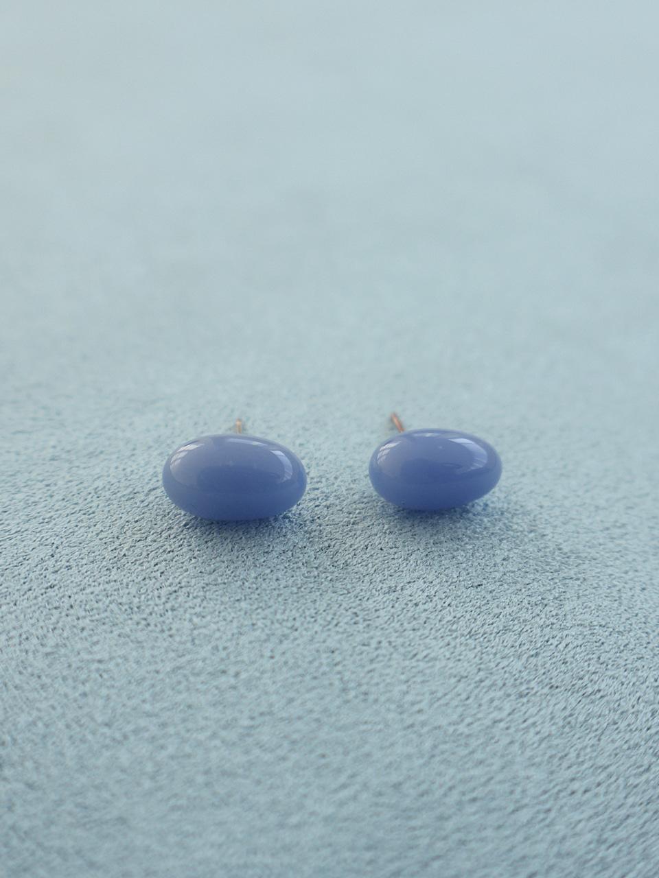 blue jellybean earring