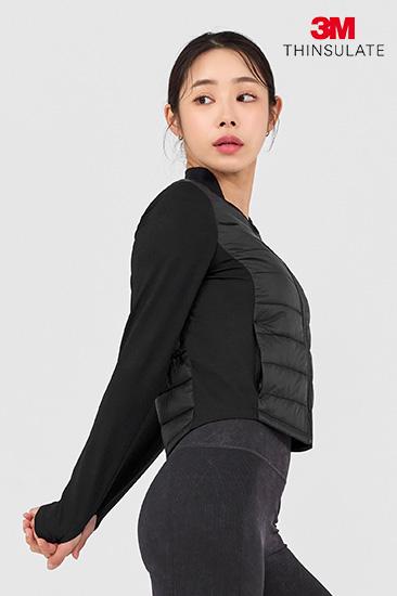 젝시믹스 핑거홀 경량 패딩 저지 자켓 블랙