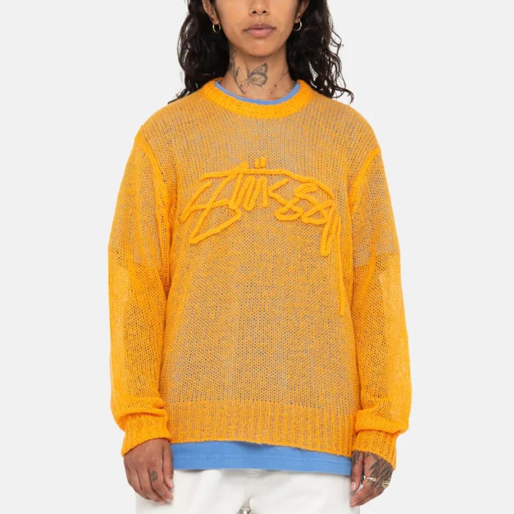 스투시 루즈 니트 로고 스웨터 오렌지 남녀공용