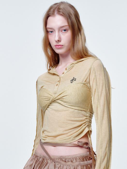 Bra layered hooide Butter yellow