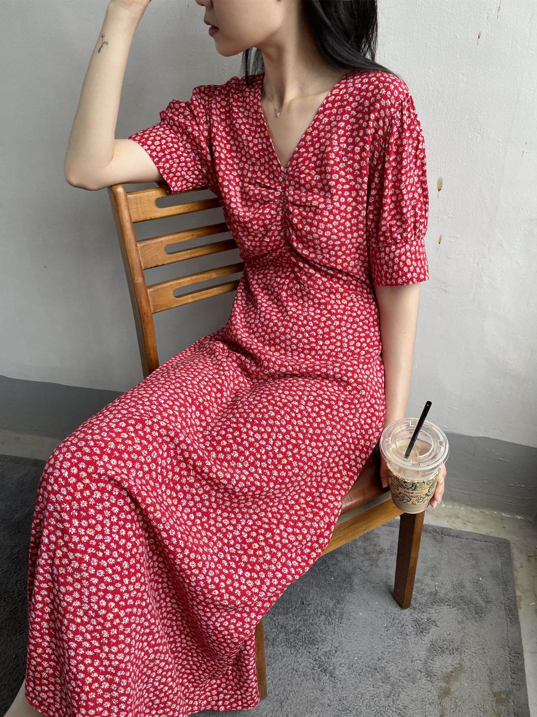 berry shirring long op