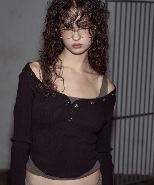 Bunny Snap Button Top ( Ver.1 ) (Black)