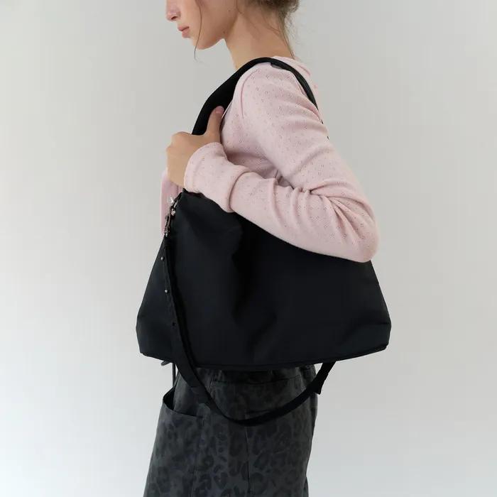 2-way nylon city bag (black)
