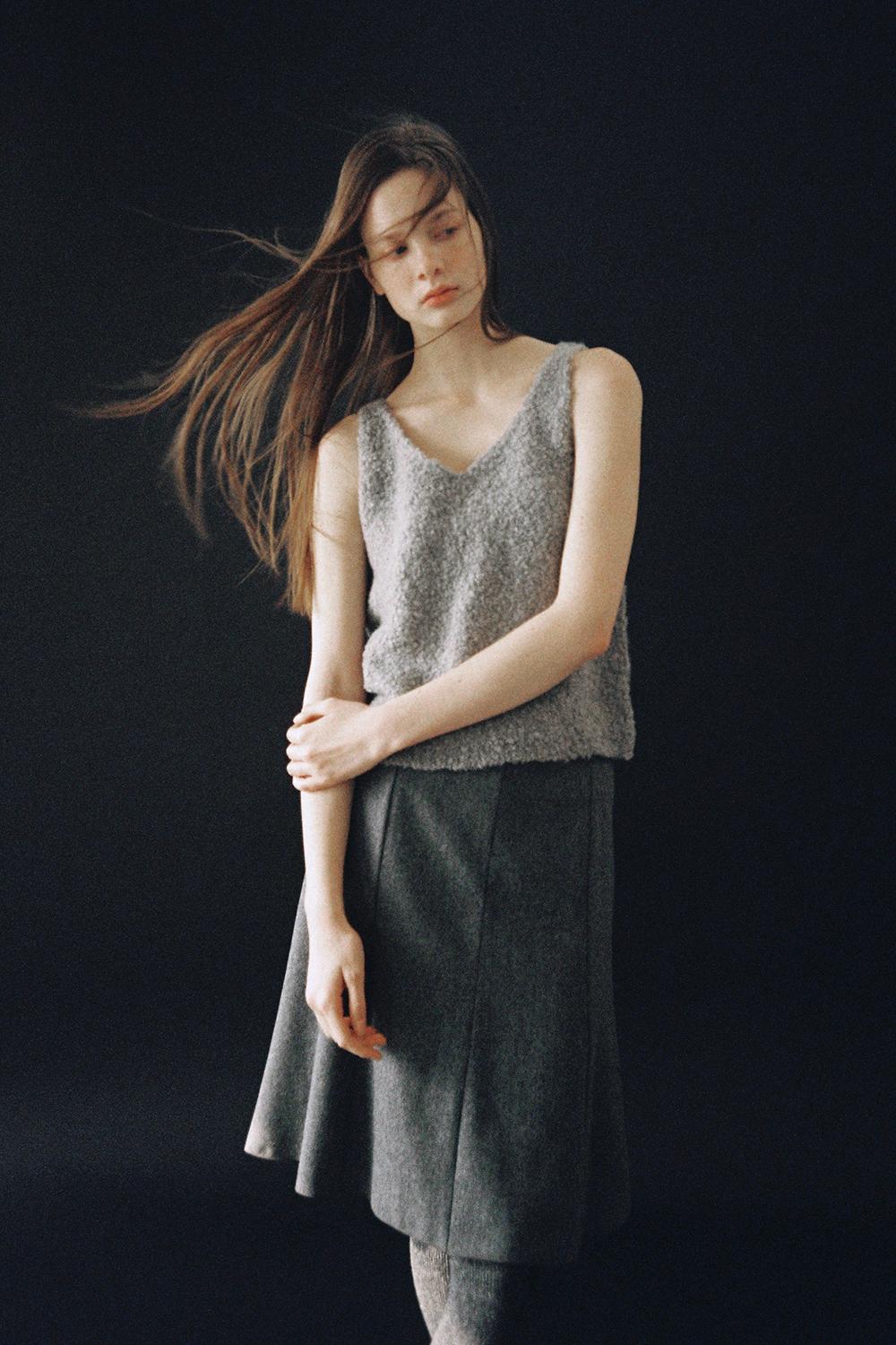 Curly Boucle Vest (grey)