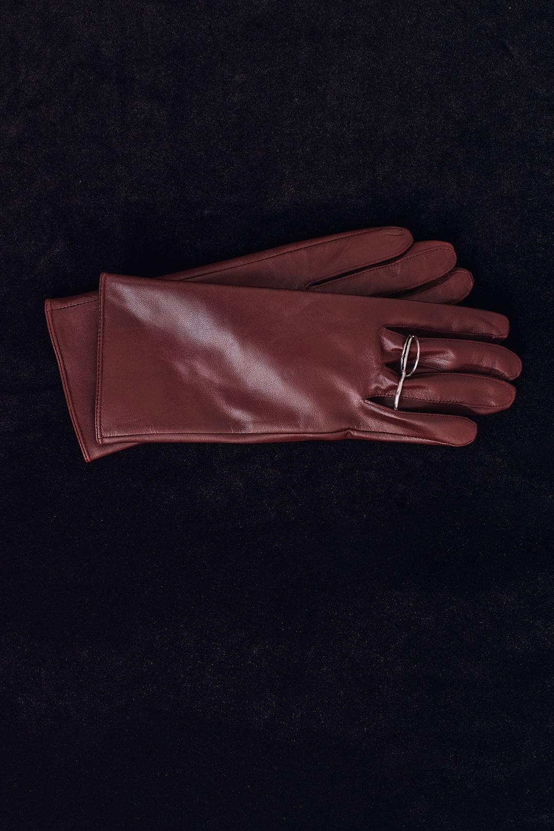 LAMP SKIN GLOVES [WINE BROWN]