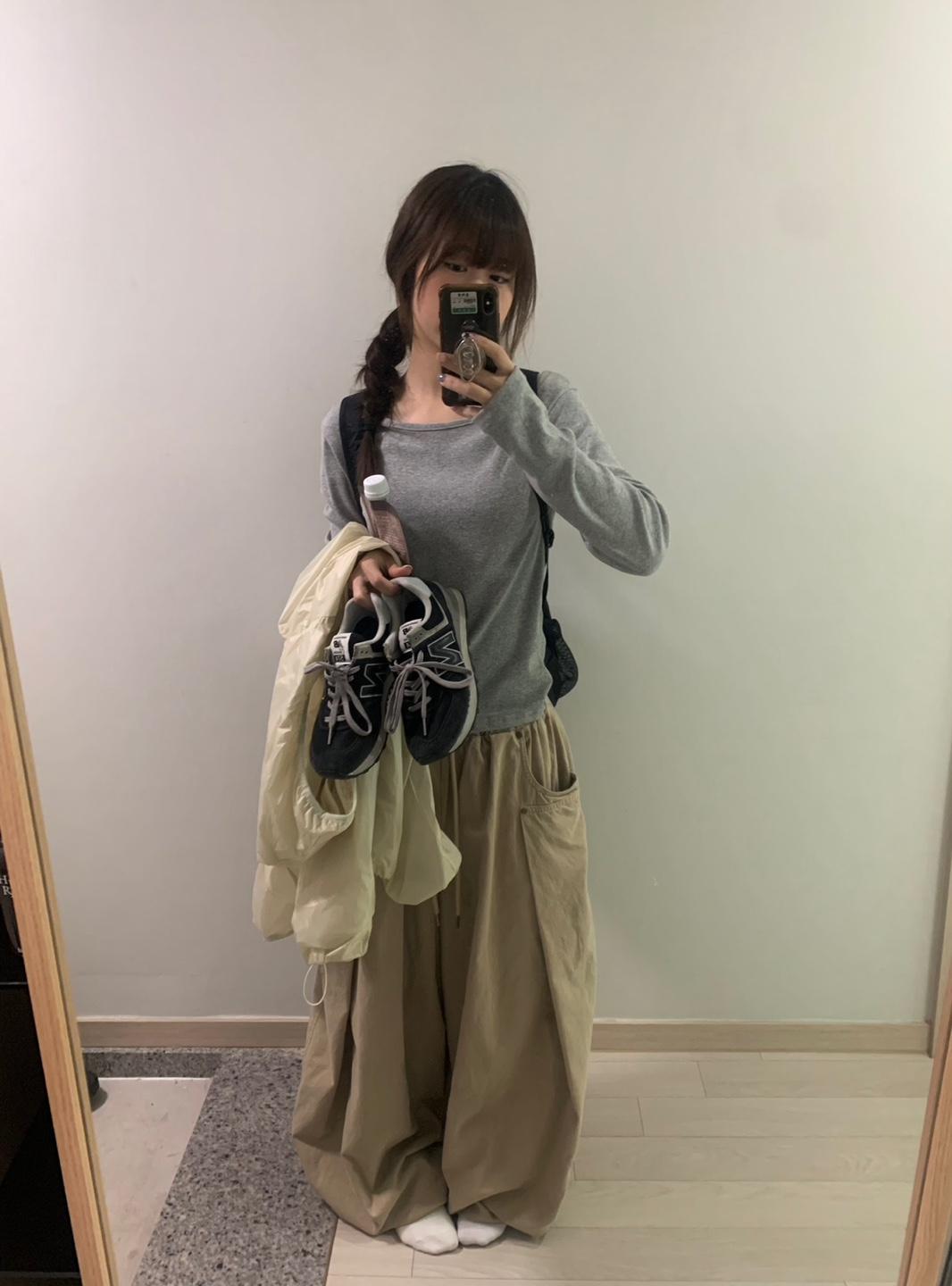 rivet banding wide pants (2color)