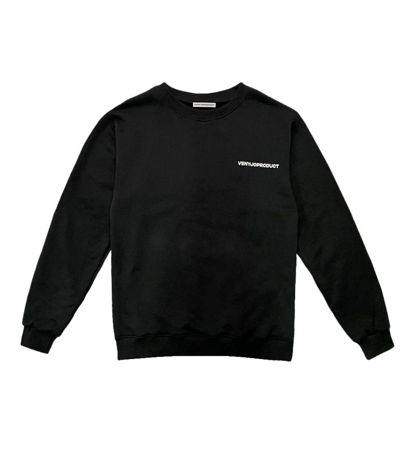 " Love Dysphoria \" WIDE NECK SWEATSHIRTS (BLACK)