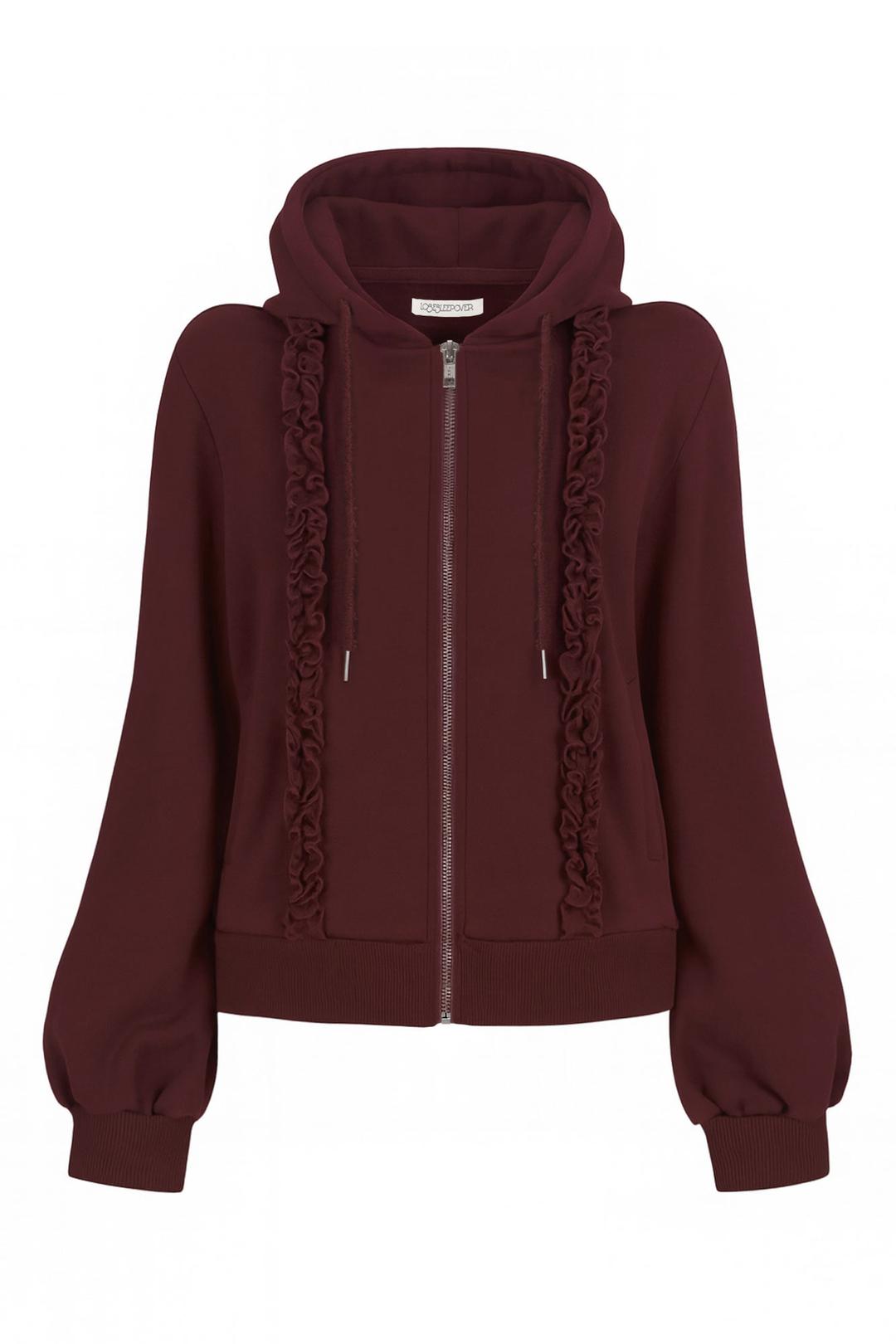 [당일발송] Frill Logo Hoodie Zip-Up *Wine