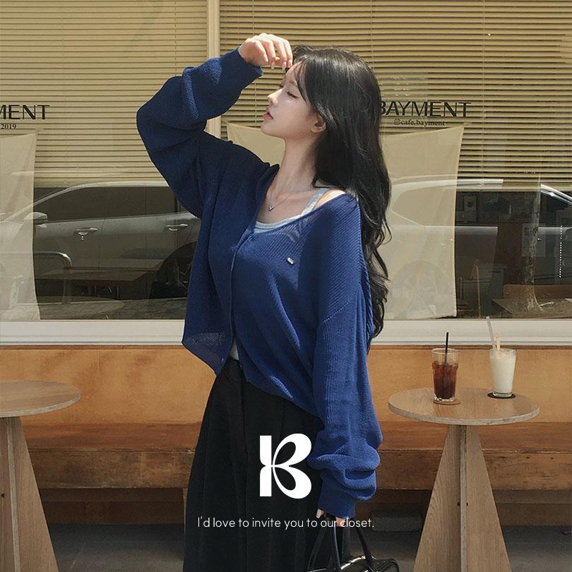 베이델리 [여름신상🌿][MADE/여름용]리즈 루즈핏 브이넥 가디건