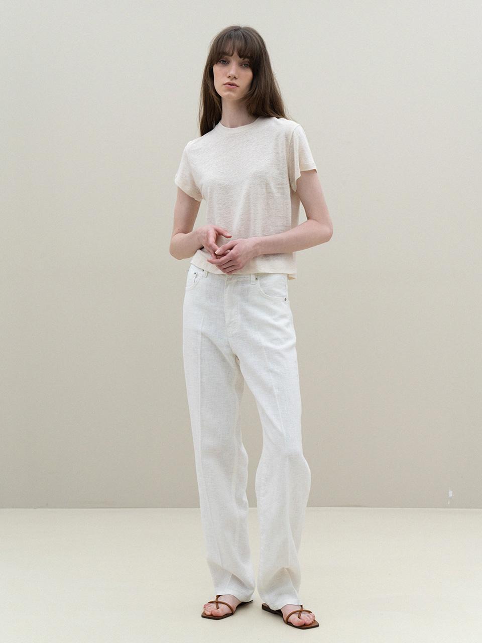 standard linen pants (white)