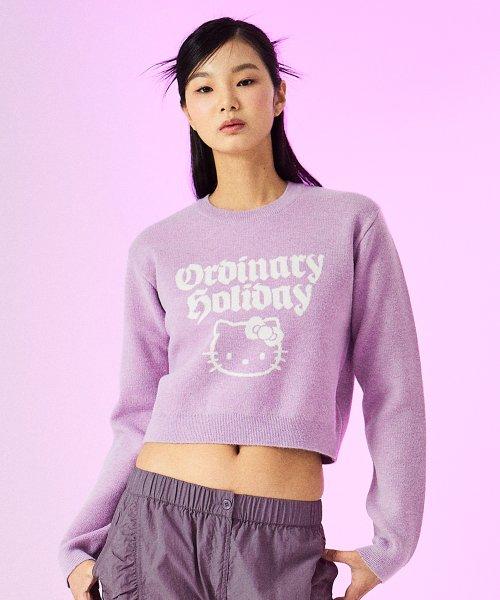 [오디너리 X 헬로키티] 자가드 풀오버 [LIGHT VIOLET]