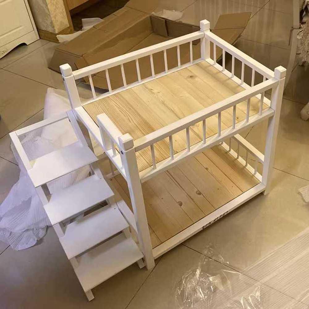 강아지 고양이 이층침대 원목 강아지집 계단 고급형