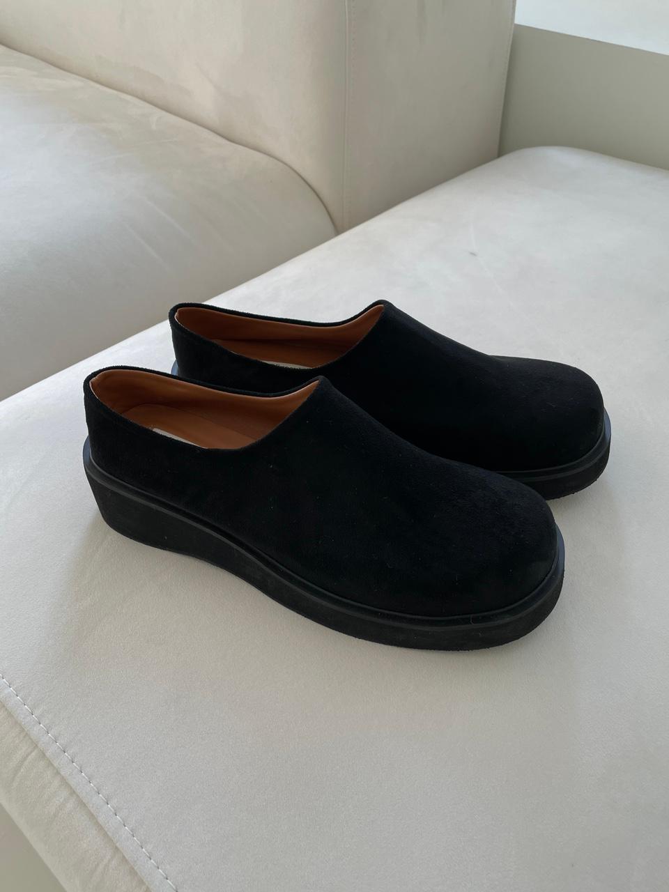 라운드 토 스웨이드 뮬  4.5cm