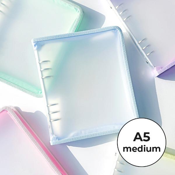 [A5미디움] 6공다이어리 반투명 지퍼 커버 파스텔 시리즈