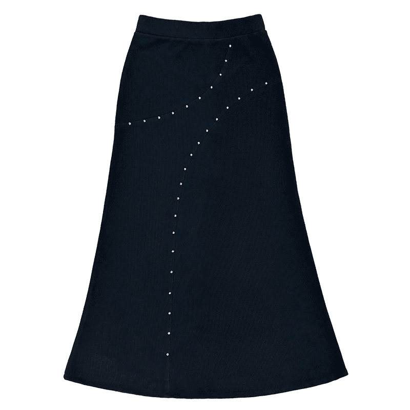 [BOBAE] SNAP BUTTON SKIRTS_BLACK