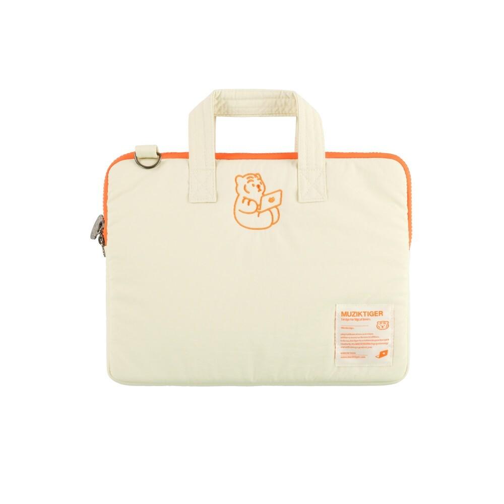 시팅 타이거 노트북 아이패드 스트랩 파우치 아이보리