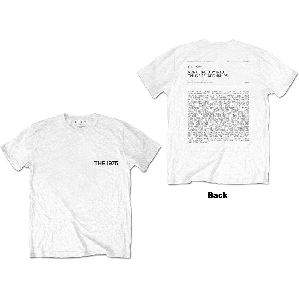 [M,L 국내배송] 공식 THE 1975 The Brief Inquiry 반팔 티셔츠 (화이트)