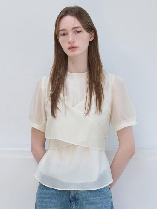 뷔스티에 블라우스 아이보리 VW472