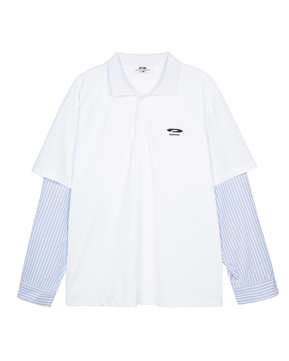 Double Layer Long sleeve PK Tee White