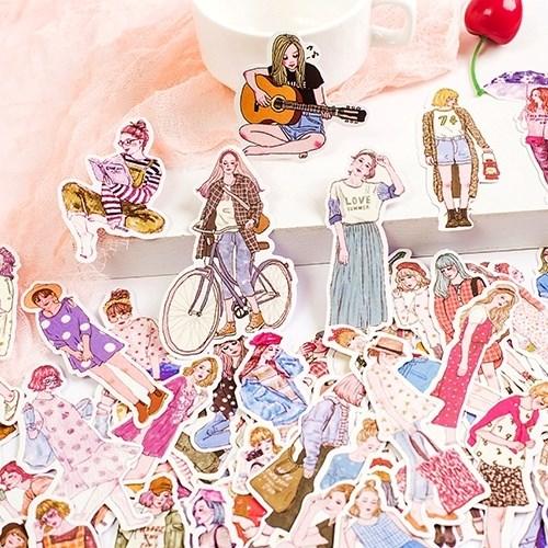 감성 다꾸 러블리 소녀 스티커팩 Lovely Girls Sticker Pack (100개)
