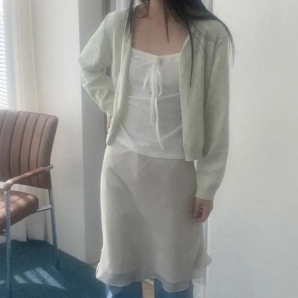 [러블리MOOD]하퍼니 아일렛펀칭 가디건