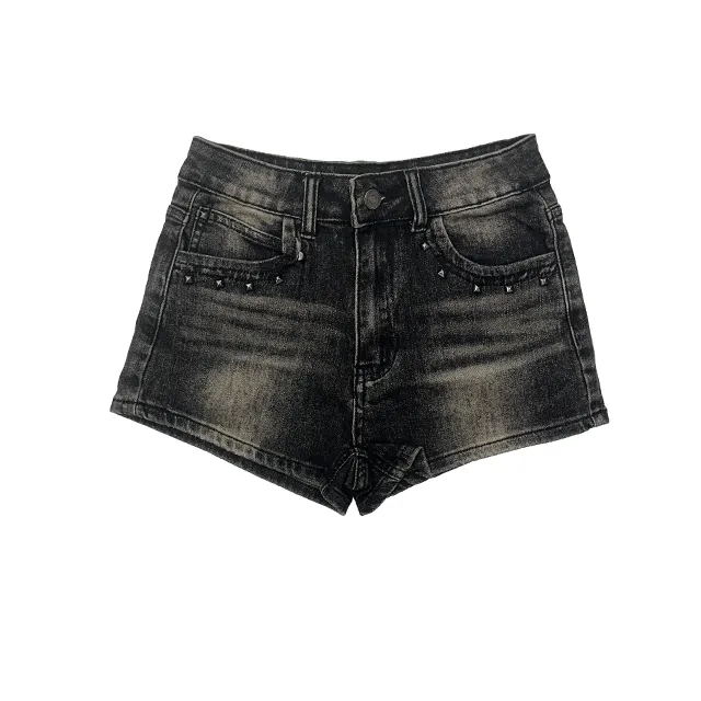 Stud Denim Short Pants
