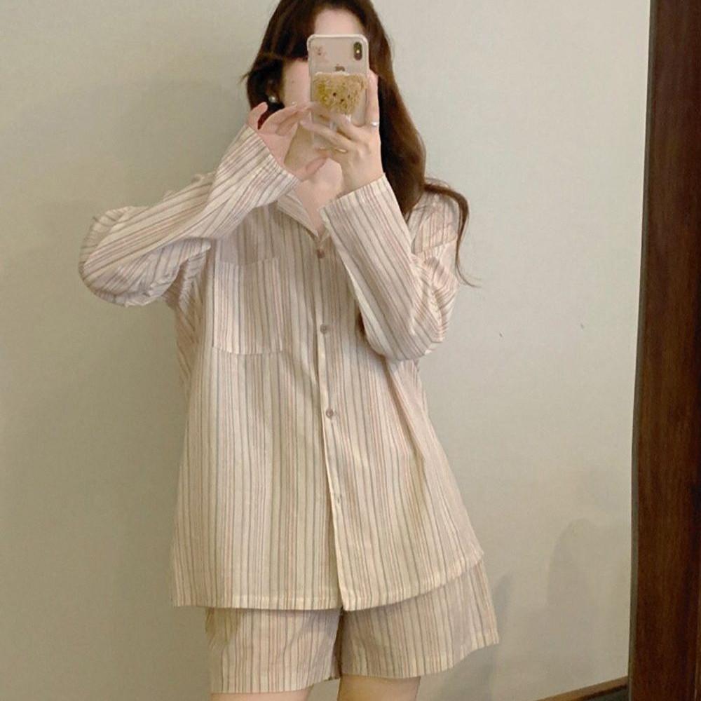 프롬스트라이프긴팔반바지3color파자마홈웨어