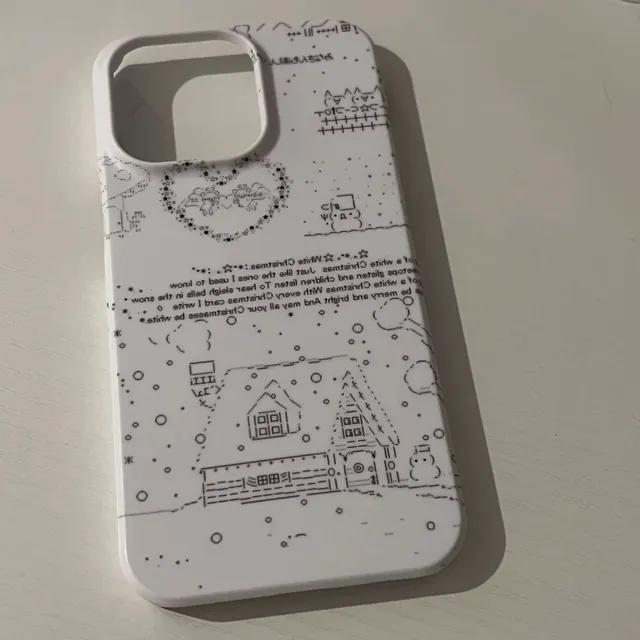 [해외] 이모티콘 눈사람 화이트 심플 데일리 기본 아이폰 7~15 하드 케이스