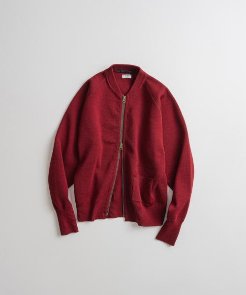C2 FULL ZIP MIL CARDIGAN vintage red