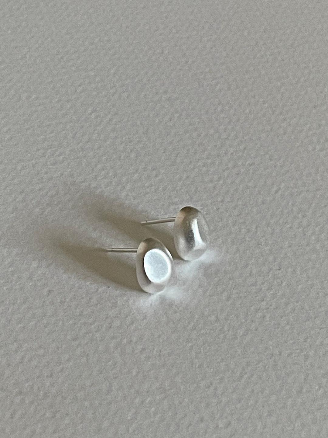 [92.5 Silver] Matte stone earrings