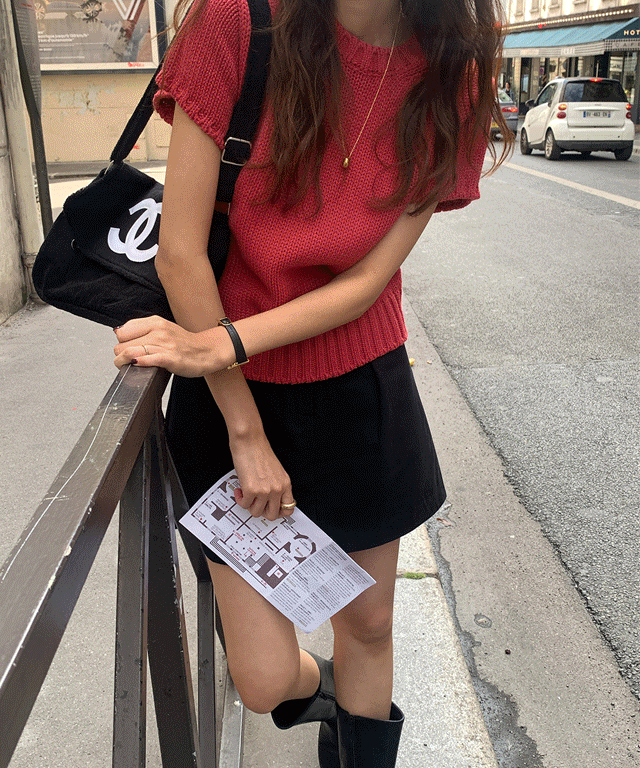 [🍂가을반팔][모이어티] mnt635 고드 반팔 니트