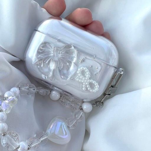 투명 리본 에어팟 버즈  레진 케이스