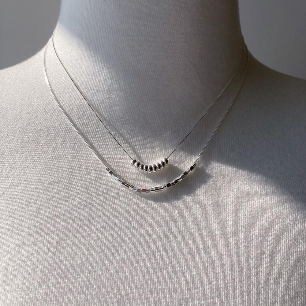 순은 얇은 실버 실버볼 스퀘어 심플한 체인 은목걸이줄