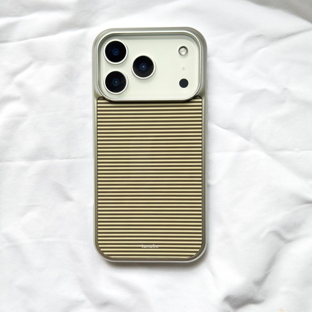 [맥세이프 실버 범퍼] Tonein Brown Stripe 톤인 브라운 스트라이프 (글로시)