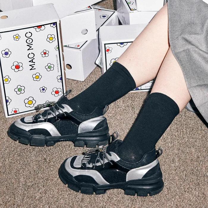 [재입고] Bebe 3color 고프코어 레이스업 스니커즈 4cm