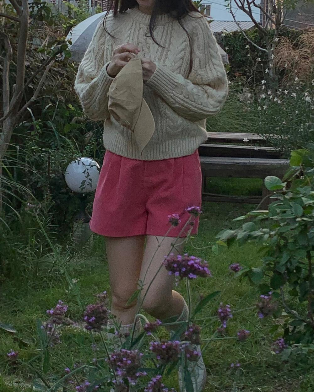 코듀로이 골덴 가을 겨울 투턱 밴딩 반바지 팬츠