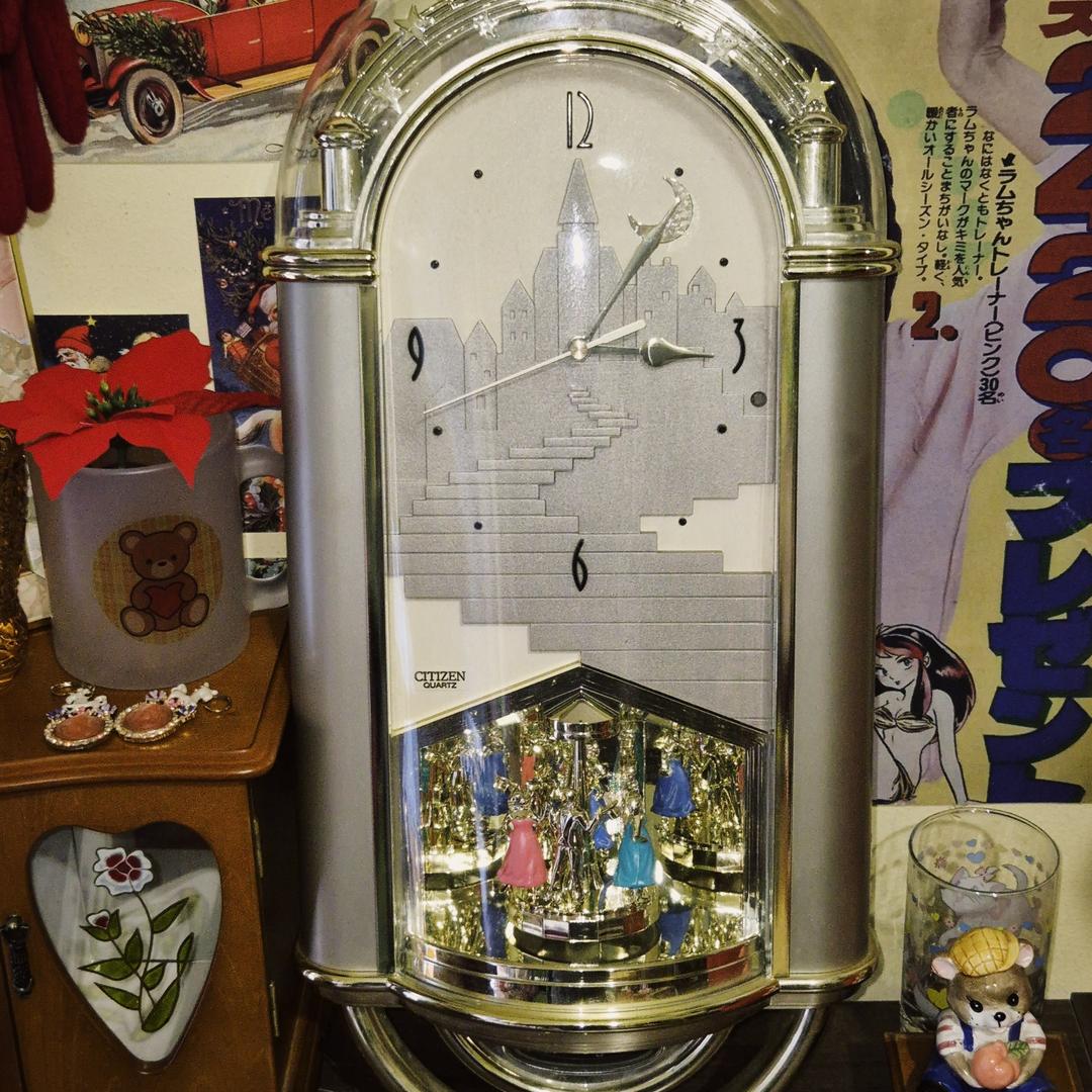 일본 시티즌 레트로 골드 돔 세레나데 괘종 시계