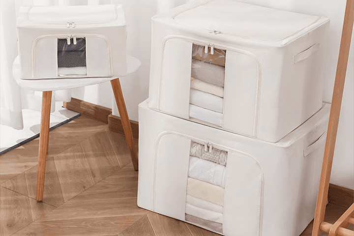 프리미엄 코튼 리빙박스 철제프레임 대용량 3size