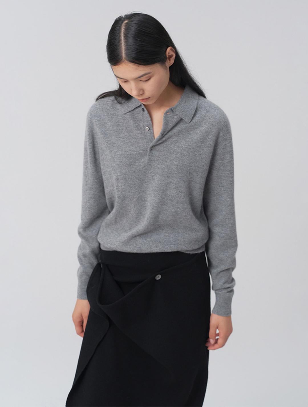 [RE-ORDER] [우먼] 캐시미어 에센셜 폴로넥 그레이
